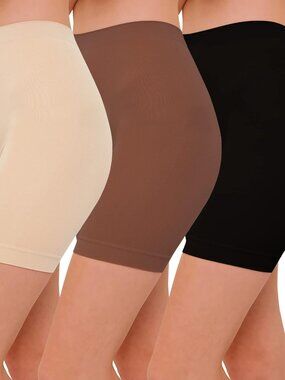 INNERSY Women's Slip Shorts for Under Dresses High Waisted 3-Pack - Size L